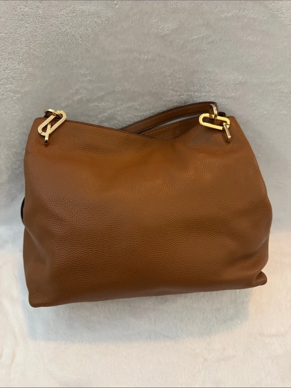 Michael Kors Brown Pebbled Leather Hobo with Gold Hardware